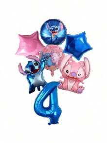 Hasbro 7 chiếc bóng nhôm Lilo & Stitch, trang trí tiệc sinh nhật cho bé trai & bé gái, 1 2 3 4 5 6 7 8 9 tuổi, phụ kiện tiệc mừng em bé, bóng đồ chơi trẻ em - Nhiều màu - Xem 15