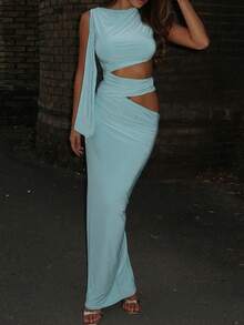 Elegant Sexy Hollow-Out Asymmetric/Asymmetrical Formal Evening Dress