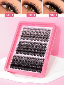 300Pcs Fluffy Lash Clusters 50D70D90D Individual Eyelash Thick Cluster Eyelash Extensions D Curl Lashes Clusters Individual Lashes 10-16MM Wispy Cluster Lashes Lashes ,Eyelashes, Fake LashesMixed Tray Faux Mink Lash Clusters Extensions Lash Clusters,Eye Lash Clusters,Individual Eyelashes,Lashes,Fake Lashes - Black - View 7