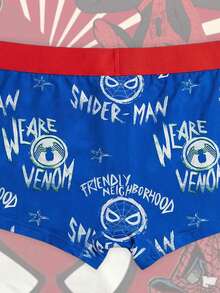 Disney 1pc Spider-Man Men's Briefs, Skin-Friendly Elastic Fitted Comfortable Boxer Briefs, All Season - Blue and White - View 5