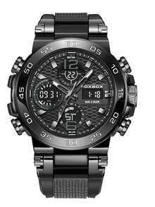 Reloj de hombre LIGE, reloj deportivo, reloj electrónico de moda con doble pantalla, luminoso, alarma y resistente al agua - Negro - Ver 14