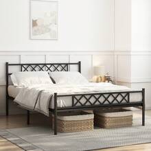 MCC Direct Black Felix Metal Bed Frame With Headboard And Footboard, Modern Design, Underbed Storage Space - Black - View 1