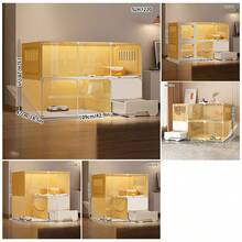 All-In-One Cat Cage, Litter Box, And Cat House, Indoor Cat Villa, Space-Saving Cat Condo - Multicolor - View 5