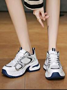 2026新款女士透气网面厚底厚底运动鞋，四季皆宜，舒适休闲运动厚底鞋