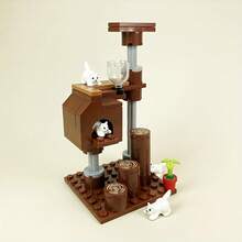 305片MOC小颗粒积木散件猫屋、攀爬架、宠物、蓝猫、白猫配件 - 彩色 - 查看 9