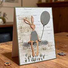 Creative Easter Bunny Cutting Dies, DIY Scrapbooking Album And Embossing Stencil, Greeting Card Making Tool, Card Paper Cutting Crafts ,Gift Card Making Template Die Cuts. - Silver - View 1