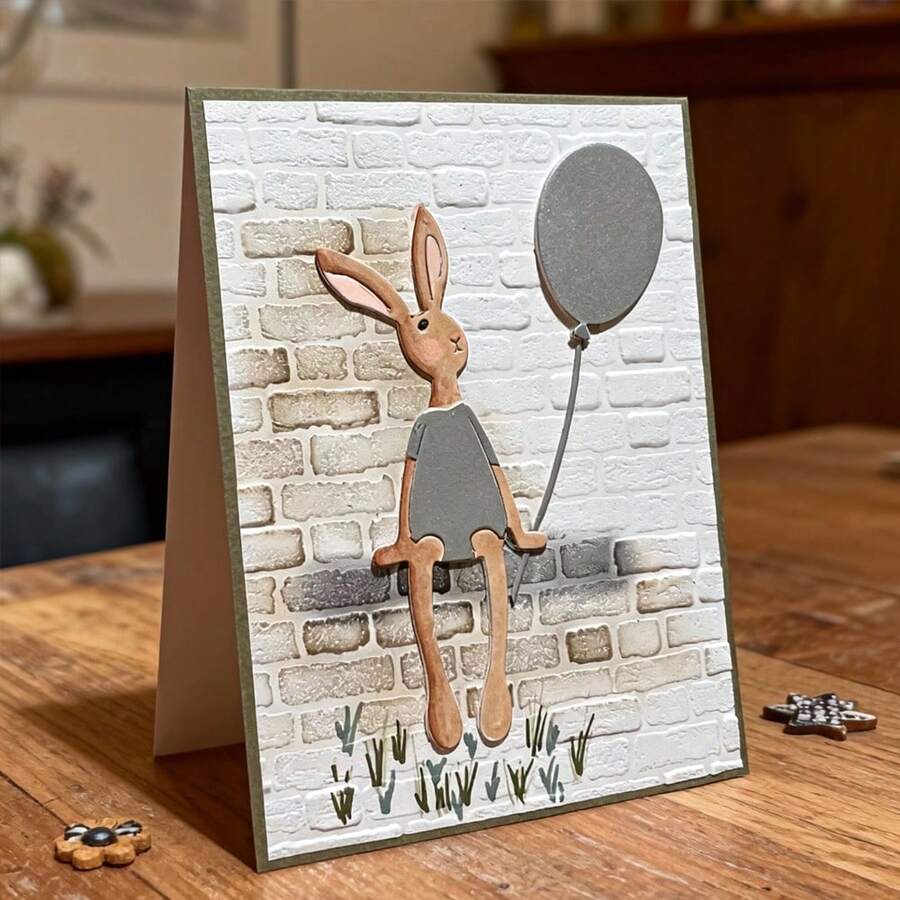 Creative Easter Bunny Cutting Dies, DIY Scrapbooking Album And Embossing Stencil, Greeting Card Making Tool, Card Paper Cutting Crafts ,Gift Card Making Template Die Cuts. - Silver - View 1