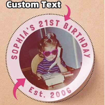 1-180pcs Customized Photo Stickers, Personalized Birthday Party Gifts, Favors With Your Photos, Suitable For 30th Birthday, Singles Party, Girlfriends Trip, Gift Labels, Party Decorations, DIY, Laptops, Great For Friends, Girlfriends, Colleagues, Teachers, Adults, Unique Birthday Celebration, Events, Office Decor, Dorm And Home Memento Stickers ,For Family
