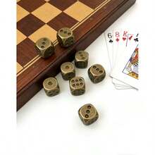 复古骰子 2 颗，六边形，精美雕刻金属，角色扮演游戏桌面摆件，棋盘游戏及玩家礼物，派对及生日礼物的理想之选，复古角色扮演游戏爱好者的必备之选 - 銅色 - 查看 8