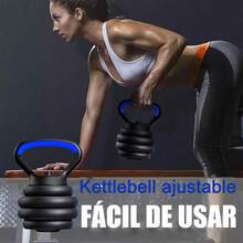 Mancuernas Pesas Barra Recta Ejercicio Kit Ajustables 10kg - Azul - Ver 4