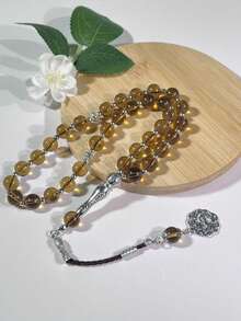 New 33pcs 8x11mm Muslim Prayer Beads Tasbih Rosary Bracelet, Monochrome Everyday Wear - Multicolor - View 12