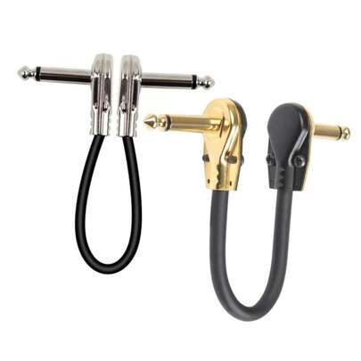 CATIEBYE 2pcs Electric Guitar Effect Cables Patch Cable For Musical Instruments Right Angle Connection For