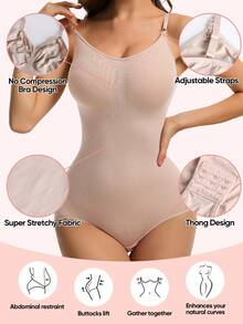 3pcs Women's Seamless Body Shapers - Wide Shoulder Corset Adjustable Straps Tummy Control Butt Lift Snap Crotch Daily Wear Suit - Màu hỗn hợp A - Xem 5