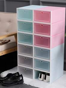 Zapatera Caja Apilable Plegable Organizador Multiusos, Con 4 Diferentes Colores - Blanco - Ver 11