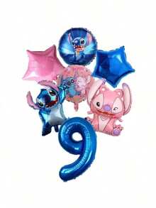 Hasbro 7 chiếc bóng nhôm Lilo & Stitch, trang trí tiệc sinh nhật cho bé trai & bé gái, 1 2 3 4 5 6 7 8 9 tuổi, phụ kiện tiệc mừng em bé, bóng đồ chơi trẻ em - Nhiều màu - Xem 16