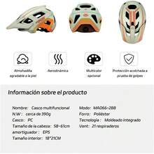 Casco Bicicleta para Adultos Hombre y Mujer - Casco Ligero con Visera Extraíble y 21 Respiraderos, Ajuste 58-61 cm, Ideal para Ciclismo Montaña, Urbano, Scooter y Carreras - Caquí - Ver 4