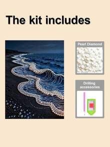 Tranh đính ngọc trai mới, mô tả phong cảnh sóng ngọc trai trên bãi biển, tranh nghệ thuật tự dán kim cương không khung, thích hợp trang trí phòng ngủ, phòng khách, làm vật trang trí nhà cửa, quà sinh nhật cho bạn gái, quà lễ hội cho bạn thân, cũng là món quà lý tưởng cho Giáng sinh, Năm mới, Ngày Valentine. - Nhiều màu - Xem 7