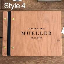 1pc A4/A5/A6 Wooden Wedding Guest Book, Personalized Laser Engraved, Suitable For Recording Photos And Heartfelt Messages, Wedding Photo Album, Personalized Gift, Rustic Charm - Multicolor 2 - View 11