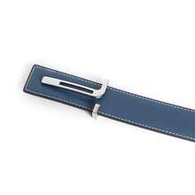 ECHAIN 1条男士经典金/银T型扣设计柔软PU皮革腰带，37毫米宽，情人节/父亲节礼物 - 彩色 - 查看 12