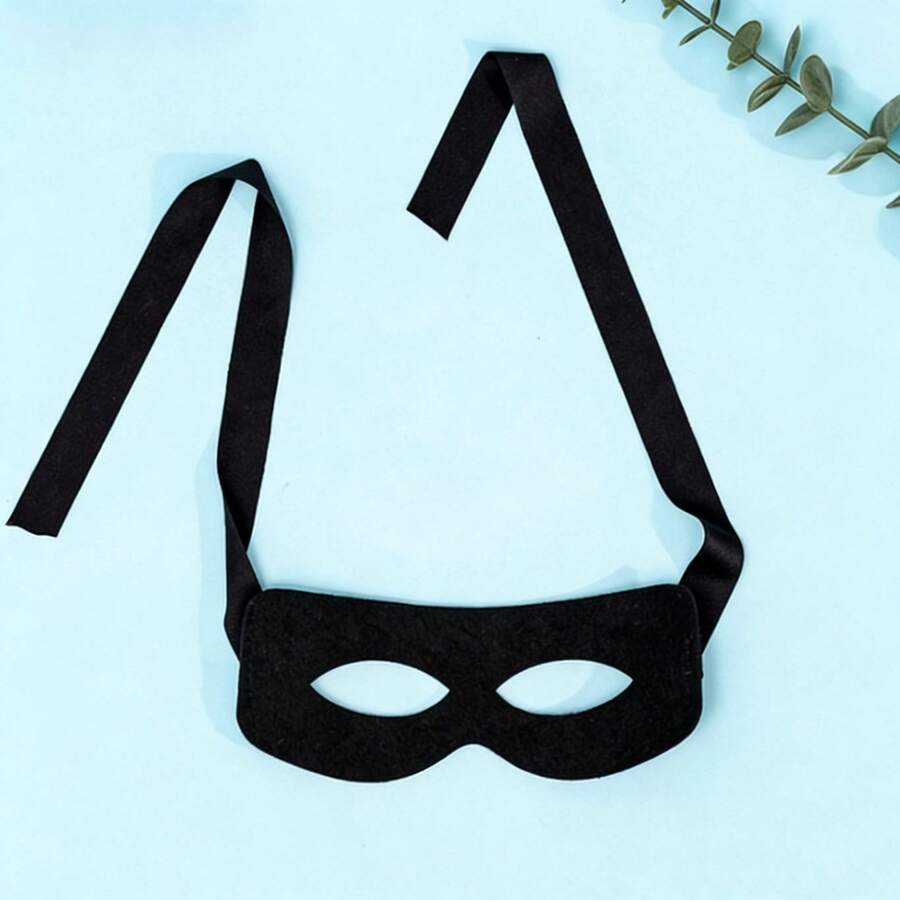 1/2pcs Black Universal Goggles Role Play Left Half Face Mask Performance Ball Movie Prop Costume Party Decoration Prank Prop Halloween - Black - View 1