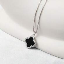 Four Leaf Clover Jewelry - Daily Wear Lucky Necklace Women & Girls - 黑色 - 查看 10