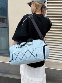 1 szt. Duża pojemność, minimalistyczna torba separująca rzeczy suche i mokre, torba do ćwiczeń w pomieszczeniach z przegródką na buty, torba podróżna do uprawiania sportów na świeżym powietrzu - Wielokolorowe - Zobacz 6