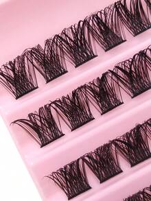 1 Caja/120 Piezas Pestañas individuales con rizo D para extensión de volumen, herramienta de maquillaje para un aspecto natural y dramático, pestañas postizas DIY para usar en casa, racimos de pestañas, pestañas individuales, pestañas postizas - D - Ver 4