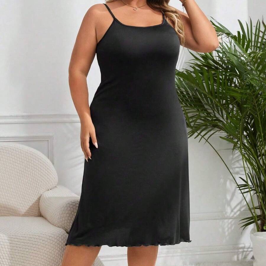 Plus Size, Nightgown For Women Plus Size, Women'S Nightgown For Sleeping, Lingerie Sleepwear, Backing Fabric For Women'S Dresses, Night Dress For Women, Night Dress Women Large Size, Nightgown Women Large Size - 黑色 - 查看 1