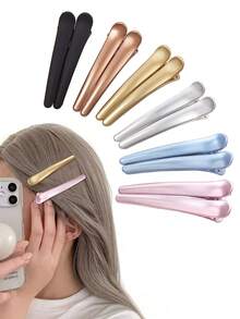 12 chiếc kẹp tóc cỡ lớn, kẹp tóc chuyên dụng cho cắt tóc, gội đầu, trang điểm và tạo kiểu, kẹp tóc mờ cho nữ, kẹp càng cua, kẹp tóc cài đầu, đồ dùng học tập, phụ kiện tóc, phụ kiện đội đầu, ghim cài tóc - Nhiều màu - Xem 9