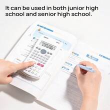 DELI The D82MS Calculator Features Durable And Sensitive Keys, Power-Saving And Long-Lasting Battery Life, Rich Calculation Functions, And A Large Dual-Line Display. - Light Blue - View 4