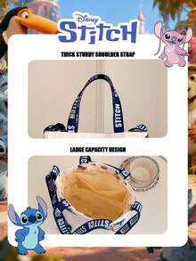 Disney 官方授权史迪奇图案女士手提包，俏皮史迪奇手提包，可爱卡通手提包，轻便可调节肩带斜挎包，适合女性/女孩/学生，日常/外出/可装手机/钱包和小件必需品 - 彩色 - 查看 11