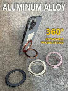 Alloy Phone Rings 0.12-Inch Ultra-Thin Circular Phone Stand Dual-Sided Rust-Resistant Aluminum Alloy 360-Degree Rotation Emits Soothing DD Sound To Relieve Stress Foldable Portable Durable And Stylish Valentine's Day Gift - Multicolor - View 4