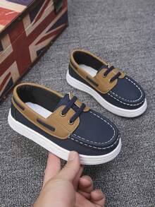 1 Pair Classic Stitching Slip-On Loafers For Teens & Kids, Breathable Non-Slip Soft Sole Comfortable Casual Shoes, Suitable For School And Daily Wear, Blue Leisure Children Shoes
