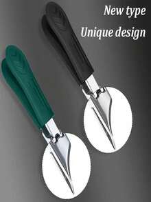 Modern Stainless Steel Toenail Clippers, 25° Angled Blades - Splash-Resistant Design For Thick/Ingrown Nails, Ergonomic Non-Slip Handle, Black & Green (Holiday Green Handle) - Foot Care Tool - Multicolor - View 5