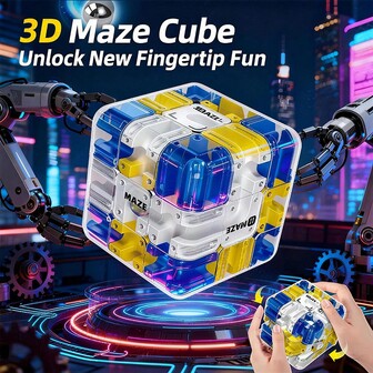 Large 3D Maze Puzzle Cube - Intellectual Maze Puzzle Toy, 3D Puzzle Ball Sculpture Toy, Sensory Toy, Educational Toy For Children
