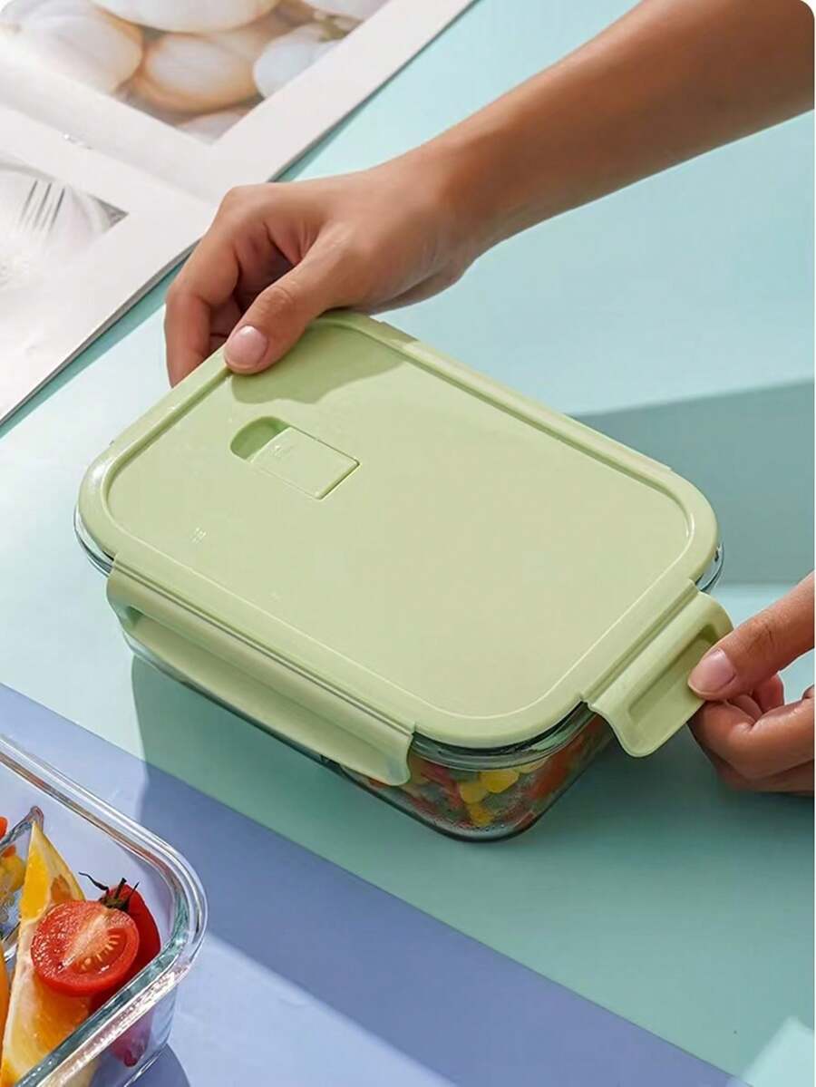 2个装玻璃餐盒，透明微波炉适用长方形食品储存盒，适合上班族和家庭使用。 - 綠色 - 查看 1