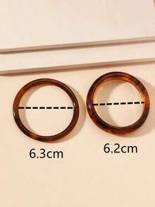 2pcs/Set Tortoiseshell Bangle - màu nâu - Xem 5