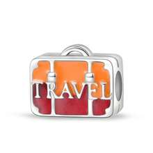 1 Piece Silver-Plated Travel Collection - Scenic Camera Bead, Colorful Zirconia Camera Bead, Travel Collection - Happiness Camera Bead, Orange Suitcase Bead, Capture The Moment Bead, Cat Bead, Adventurer Camera Charm Perfect For Original Snake Chain Bracelets, Necklaces, And Bead Strings DIY Jewelry Making Luxury BFF Gift - Multicolor - View 18