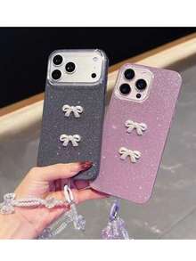 水钻蝴蝶结渐变闪亮挂绳手机壳，兼容 16/16Plus/16Pro/16ProMax、15/15Plus/15Pro/15ProMax、14/14Plus/14Pro/14ProMax、13/13Pro/13ProMax、12/12Pro/12ProMax、11/11Pro Max，防尘，高性价比，热门款 - 彩色 - 查看 3