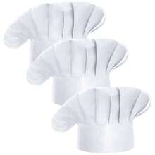 Sdfvsdg 3 Pack Adult Chefs Hat Adjustable Elastic Baker Kitchen Cooking Chefs Cap - trắng - Xem 7