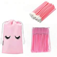 101支一次性唇刷带睫毛袋批发睫毛膏刷微型睫毛清洁刷睫毛延长 - 彩色 - 查看 8