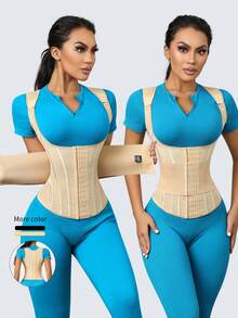 Women's Waist Trainer Corset, Tummy Control Shapewear, Compression Workout Fitness Slimming Vest - Apricot - View 13