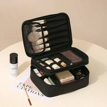 Large Capacity Makeup Bag Portable Travel Cosmetics Organizer - màu đen - Xem 1