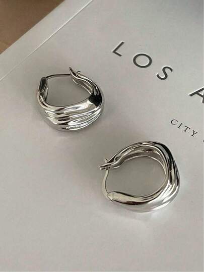 1 par de pendientes geométricos minimalistas, adecuados para mujeres, versátiles y elegantes para todas las estaciones