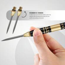 HUANQU 6 Stücke 40mm Kupfer Dartspitzen Ersatz, universelle langanhaltend Präzisions-Dart-Zubehörteile Ersatzteile - Verschiedenfarbig - Übersicht 3