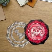 Creative Love Cutting Dies, DIY Scrapbooking Album And Embossing Stencil, Greeting Card Making Tool, Card Paper Cutting Crafts ,Gift Card Making Template Die Cuts. - Silver - View 8