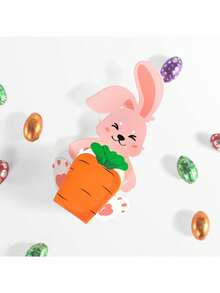 20pcs Easter Gift Set (10 Rabbit Cards + 10 Carrot Gift Boxes) - Candy And Jewelry Gift Boxes For Holiday Packaging And Easter Candy & Spring Celebration Decoration - Multicolor - View 5