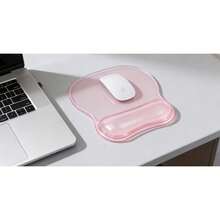 Premium Pink Ergonomic Mouse Pad With Gel Wrist Rest – Non-Slip, Textured Surface | For Laptop, Office & Gaming Use - Màu Hồng baby - Xem 3