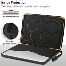 Waterproof Hard Shell Laptop Case Sleeve Bag Compatible With 13-Inch Air M3/M2/M1 2024, 14-Inch Pro M4/M3/M2/M1 A2918 A2992 A2779 A2442, 15.3-Inch Air M4/M3/M2 2025 2024, 16.2-Inch Pro M4/M3/M2/M1 Pro/Max A2991 A2780 A2485 A2141, , Surface Laptop, HP (Black) - Black - View 4