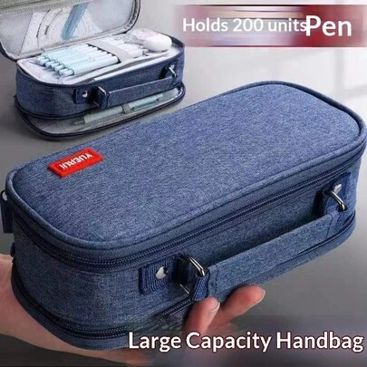 1pc Large Capacity Pencil Case, Portable Zipper Pencil Bag, Minimalist Stationery Storage Pouch, Suitable For Students, School And Office Use, Back To School Essential, School Supplies, Pencil Case, Backpack